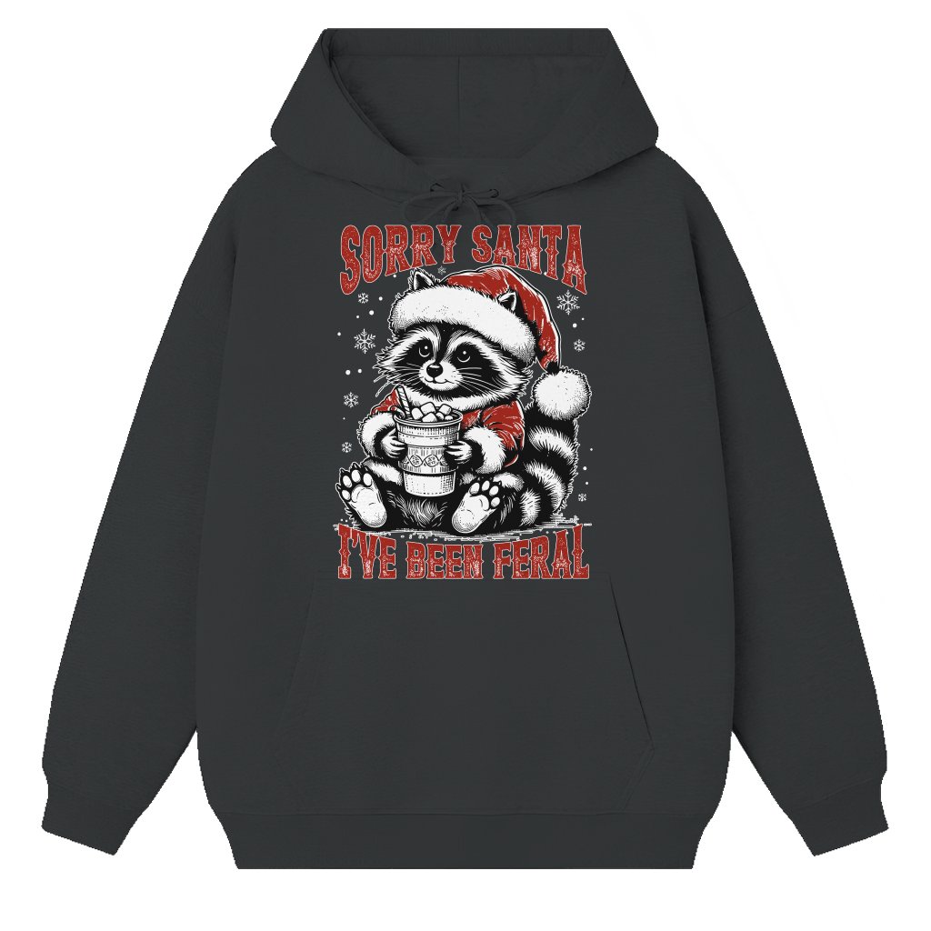 Sorry Santa Feral Raccoon Hoodie – Funny Christmas Gift - front view