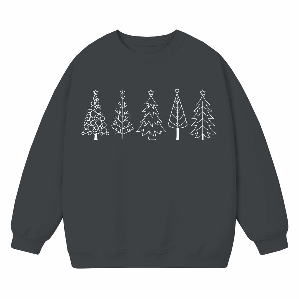 Christmas Tree Embroidered Sweatshirt – Christmas Gift for Women Cute Festive - front view
