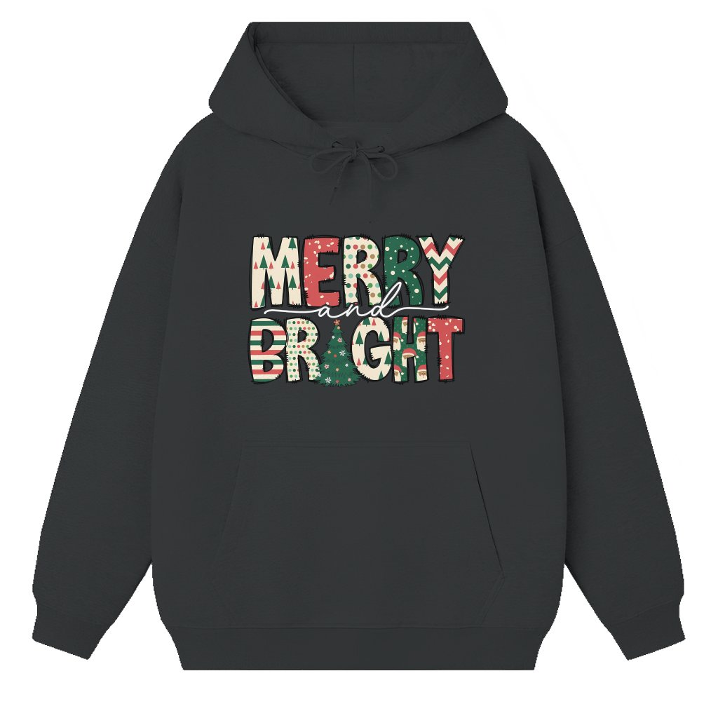 Merry and Bright Hoodie – Christmas Gift for Women - front view