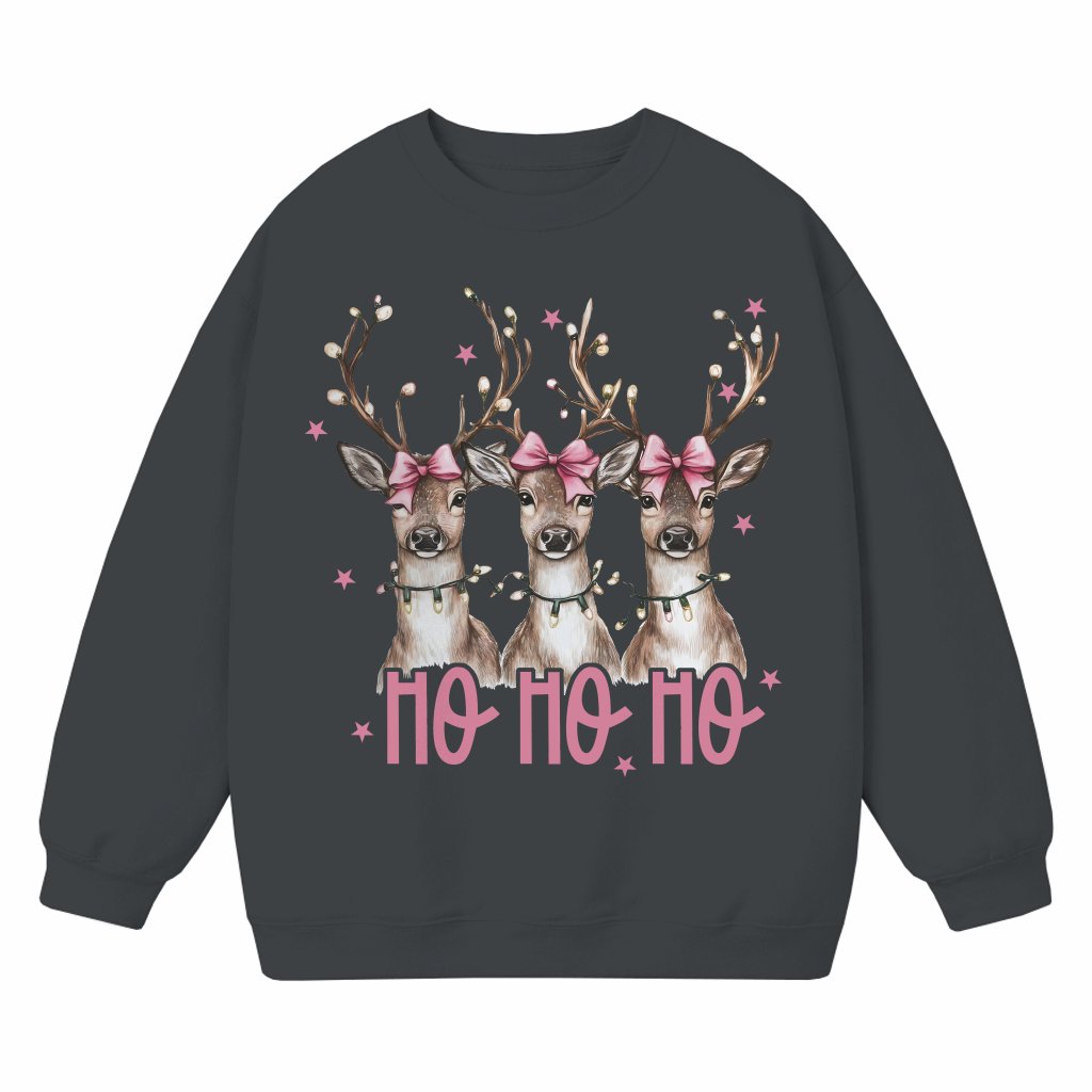 Ho Ho Ho Deer Sweatshirt – Christmas Gift for Women Retro Cute - front view