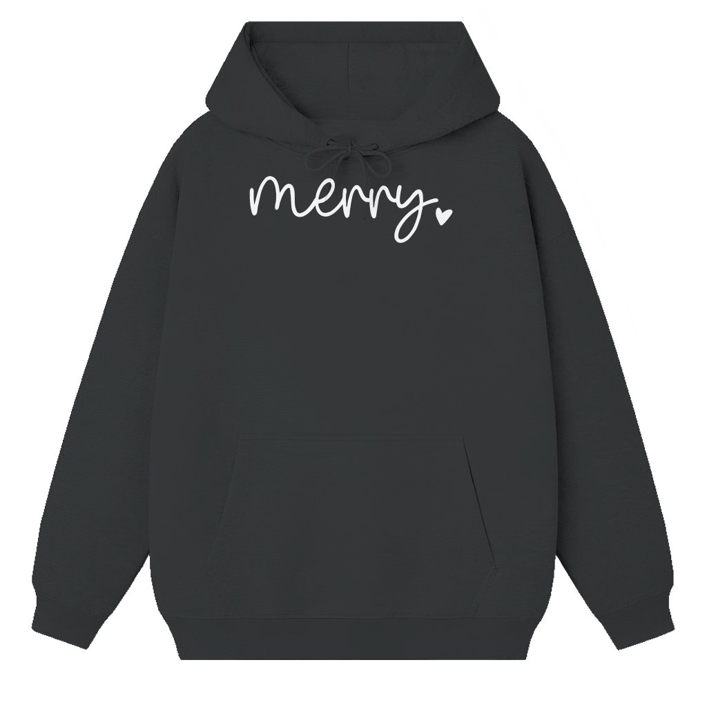 Merry And Bright Hoodie – Christmas Holiday Party Gift Oversized Trendy - front view