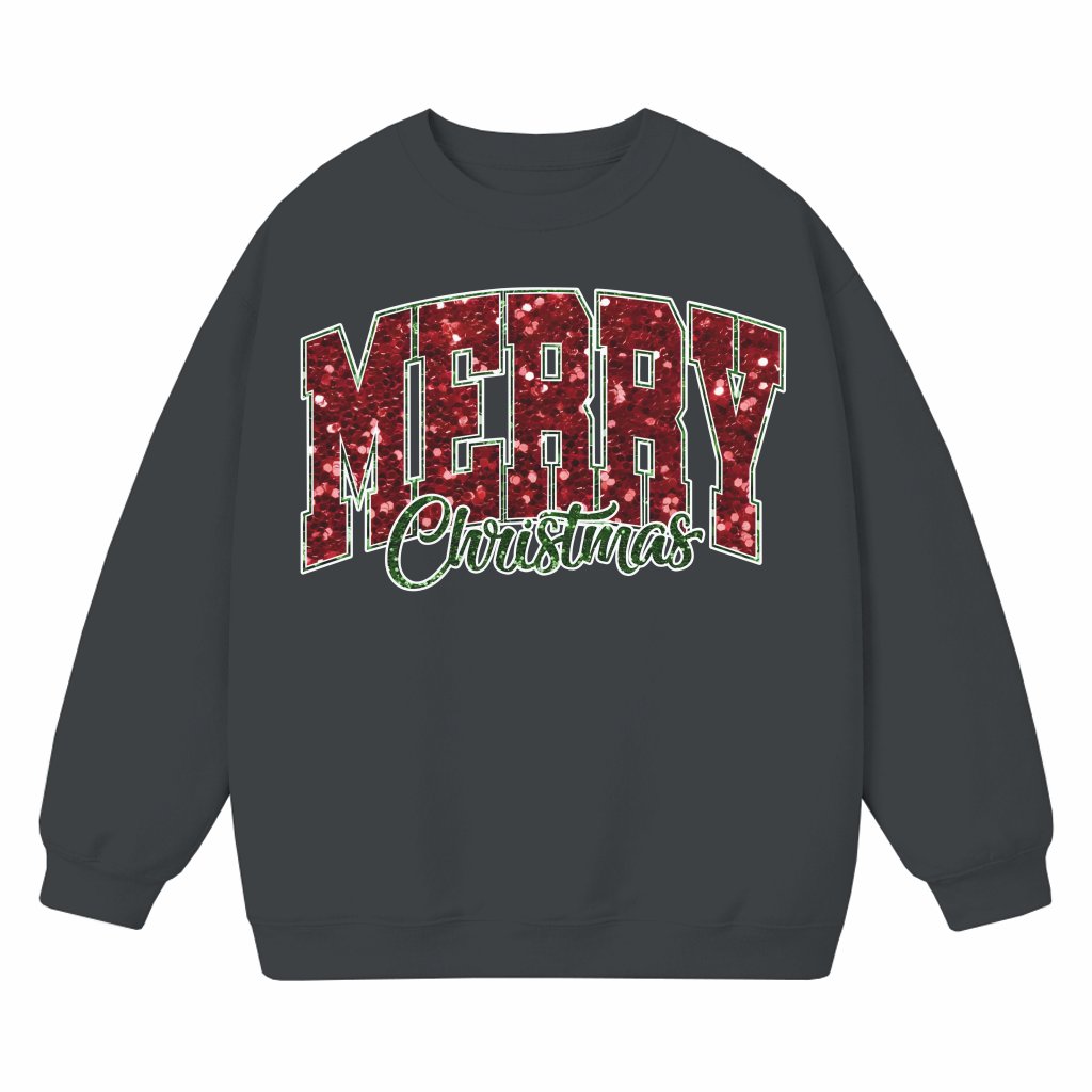 Funny Sequin Letter Sweatshirt – Christmas Gift for Women - front view