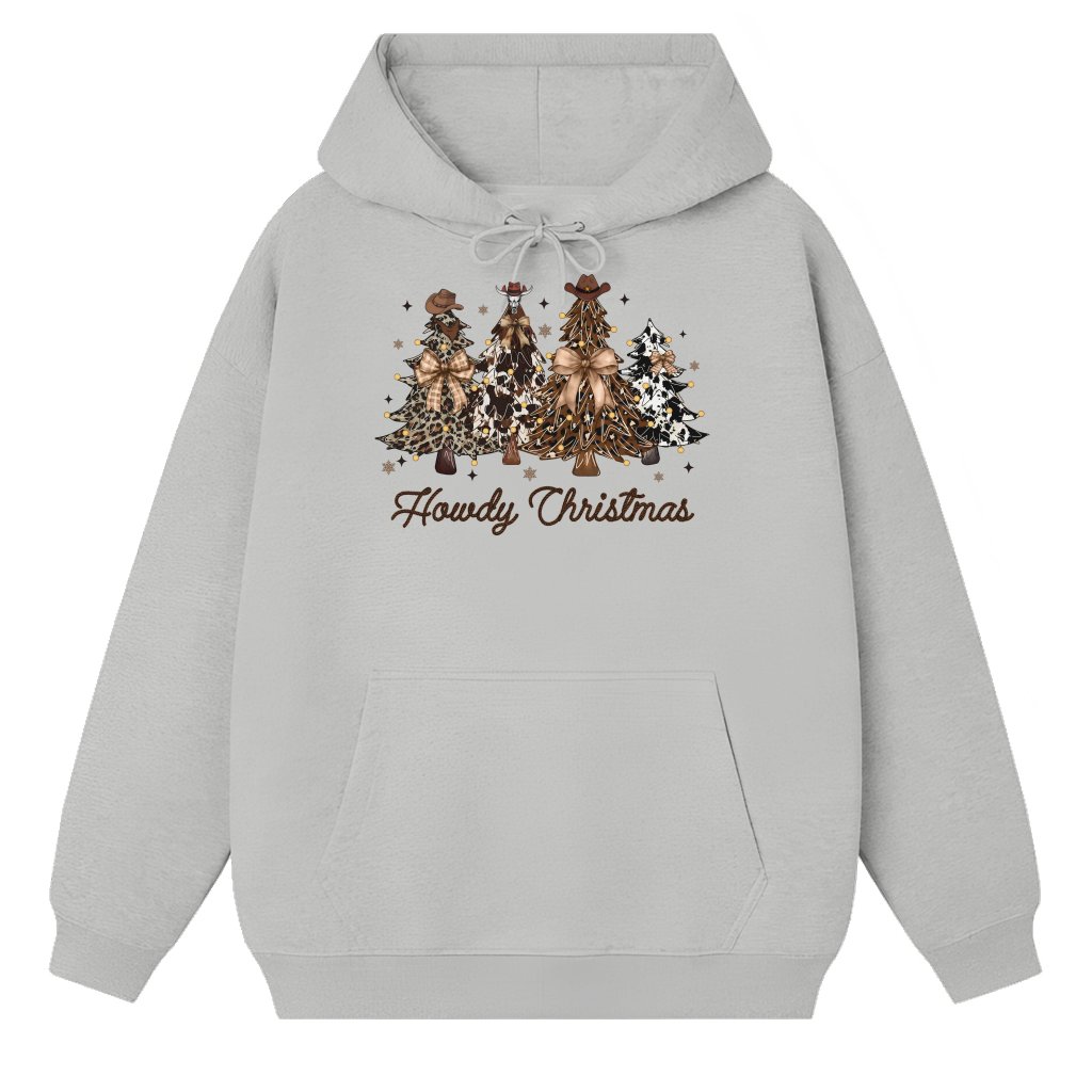 Howdy Retro Western Hoodie – Christmas Gift for Cowboy Cowgirl - front view