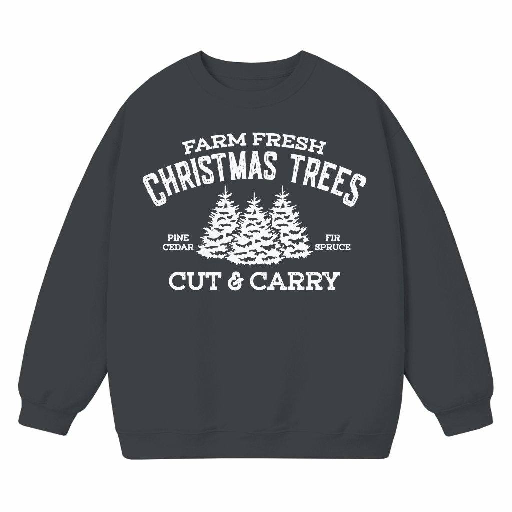 Farm Fresh Christmas Trees Sweatshirt – Christmas Gift Cozy - front view