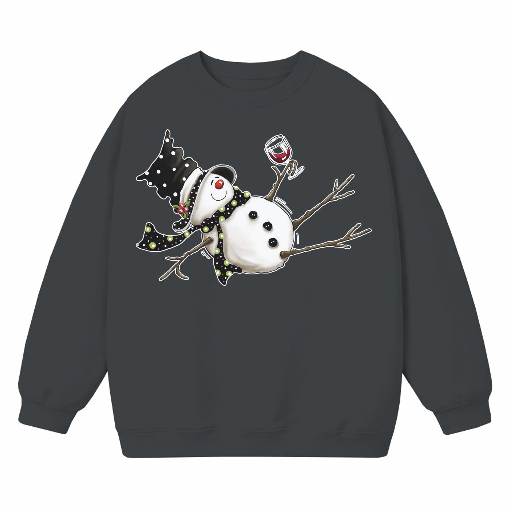 Funny Drunk Snowman Sweatshirt – Christmas Gift - front view