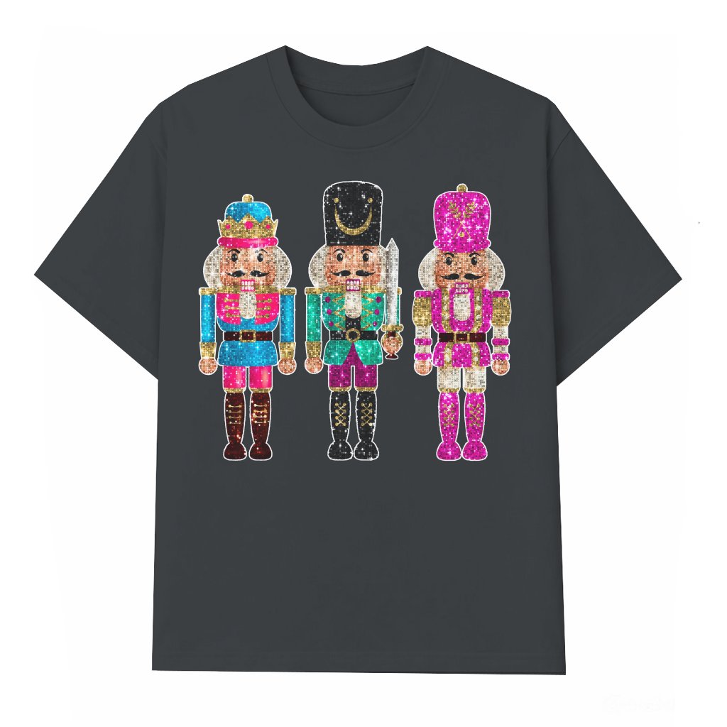 Sequin Nutcracker T-shirt – Christmas Gift for Family - front view