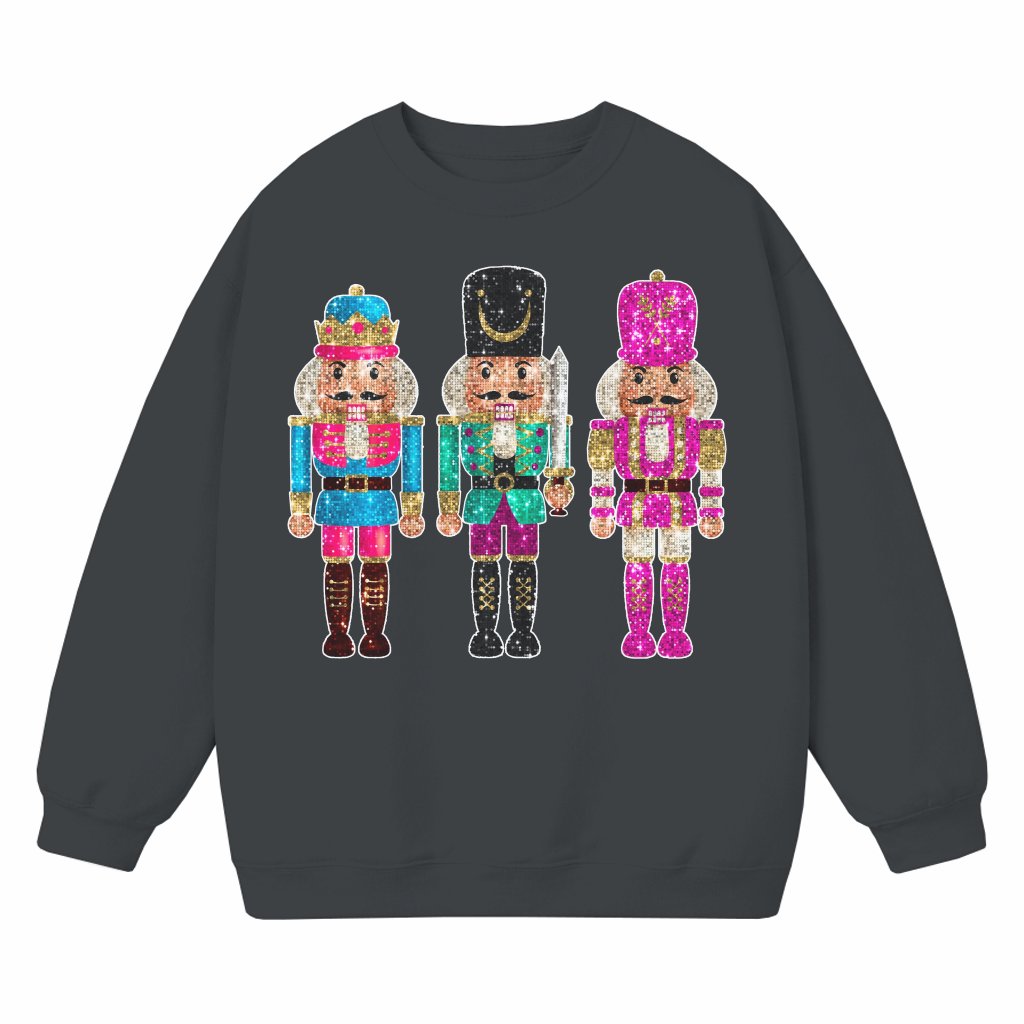 Nutcracker Sweatshirt Christmas – Sparkly Sequin Gift for Family - front view