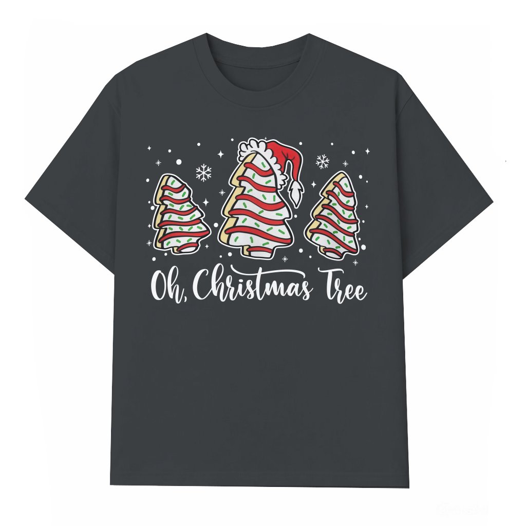 Christmas Tree Cake T-shirt – Christmas Gift for Treat Lover Groovy Cute - front view
