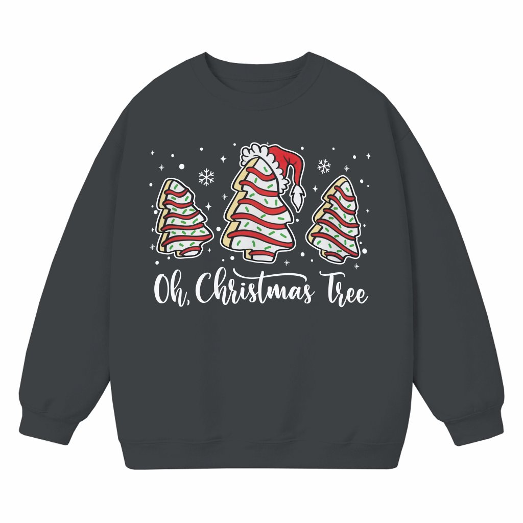 Groovy Christmas Tree Cakes Sweatshirt – Christmas Gift for Cake Lover Funny Cute - front view