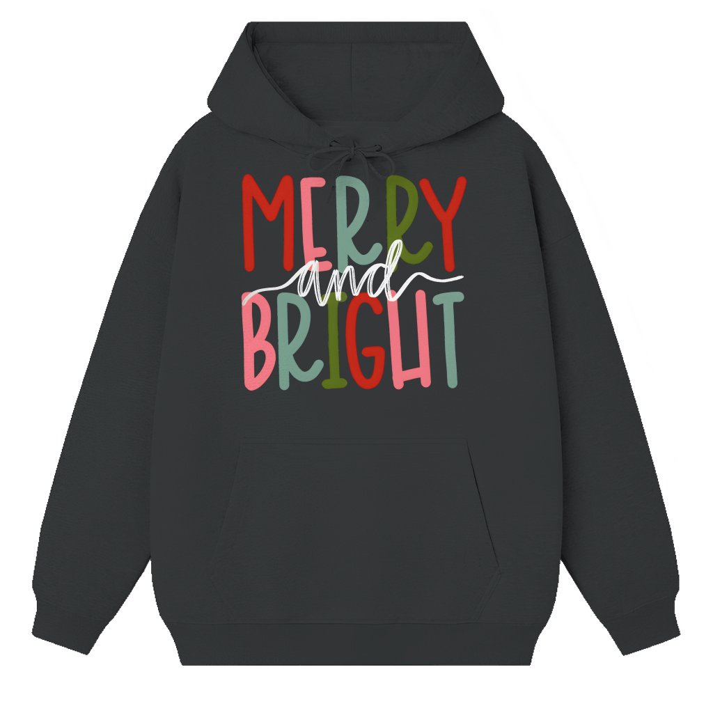Merry And Bright Hoodie – Christmas Gift for Women Cozy Oversized - front view