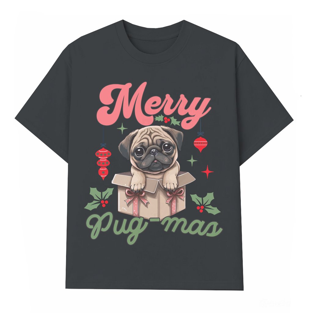 Merry Pugmas T-shirt – Christmas Gift for Dog Lover Funny - front view