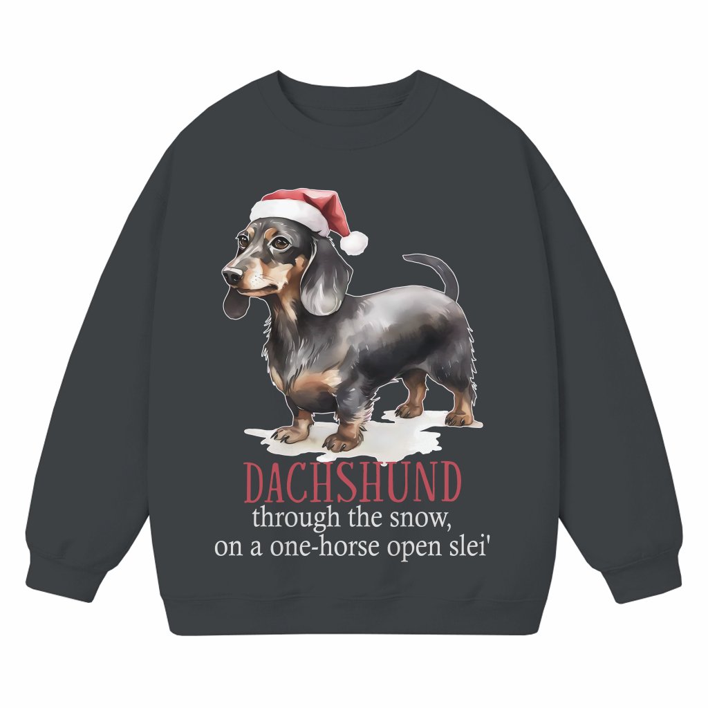 Dachshund Through Snow Sweatshirt – Christmas Gift for Dog Lover Cute Funny - front view