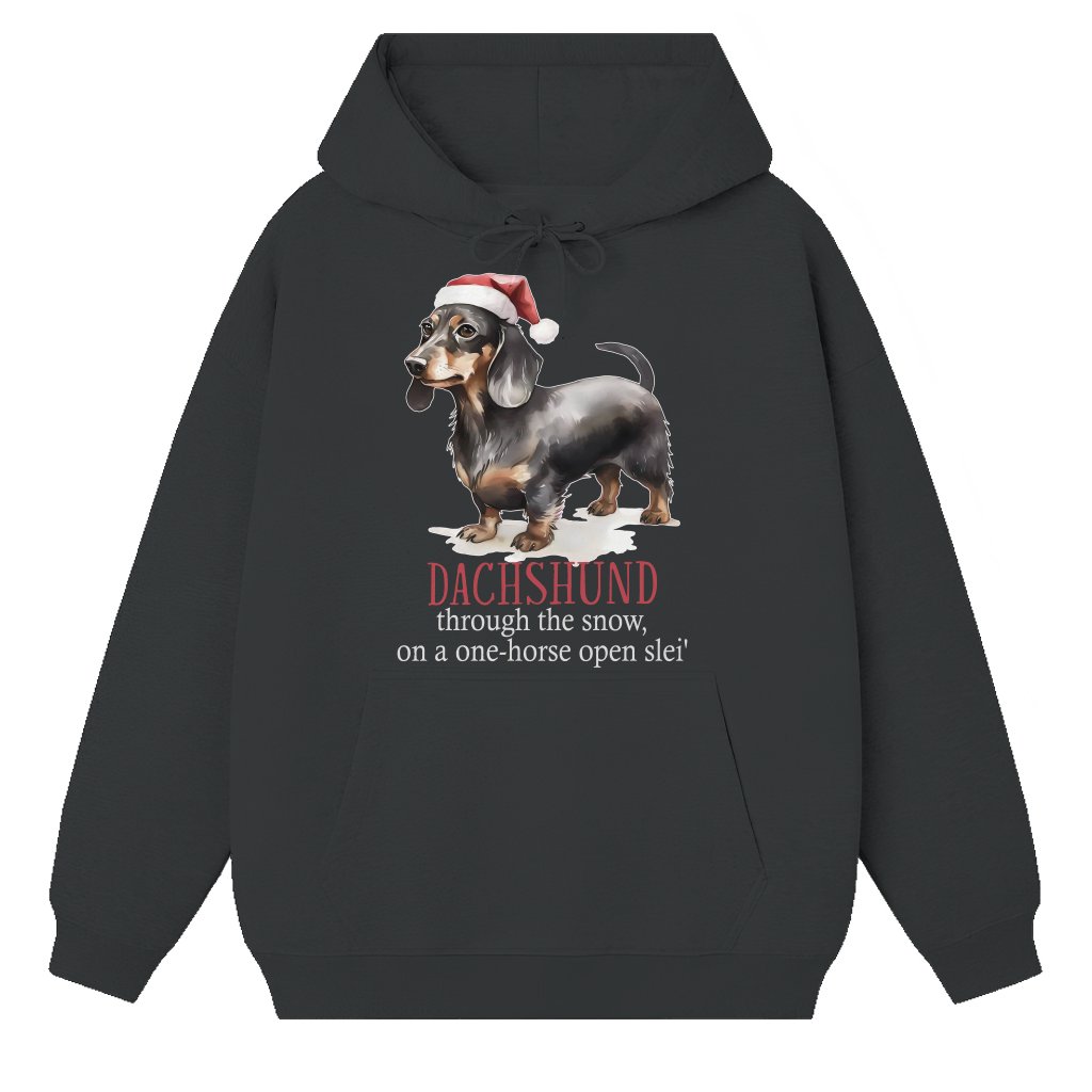 Dachshund Through the Snow Hoodie – Christmas Gift for Dog Lover - front view