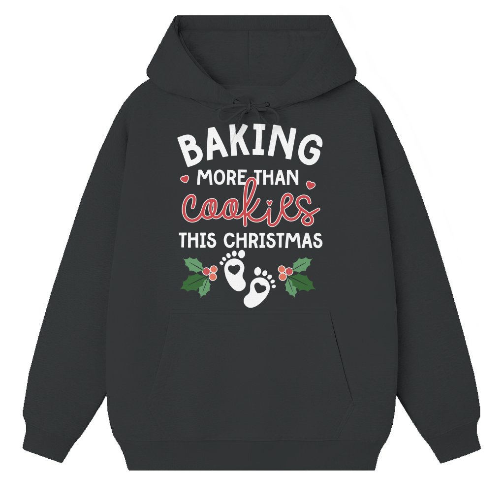 Christmas Cookies For Two Please Funny Hoodie – Christmas Pregnancy Announcement Gift for Expecting Couple - front view