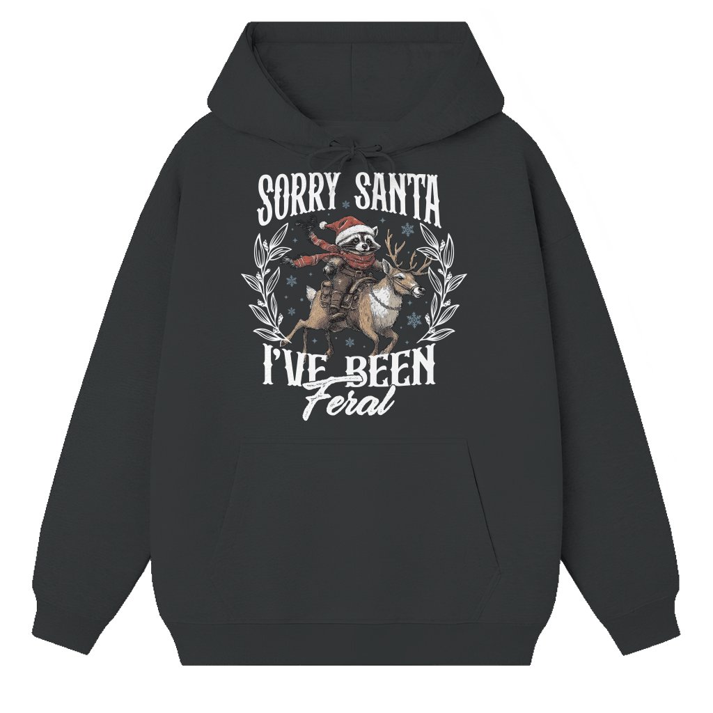 Funny Sorry Santa Feral Raccoon Hoodie – Christmas Gift - front view