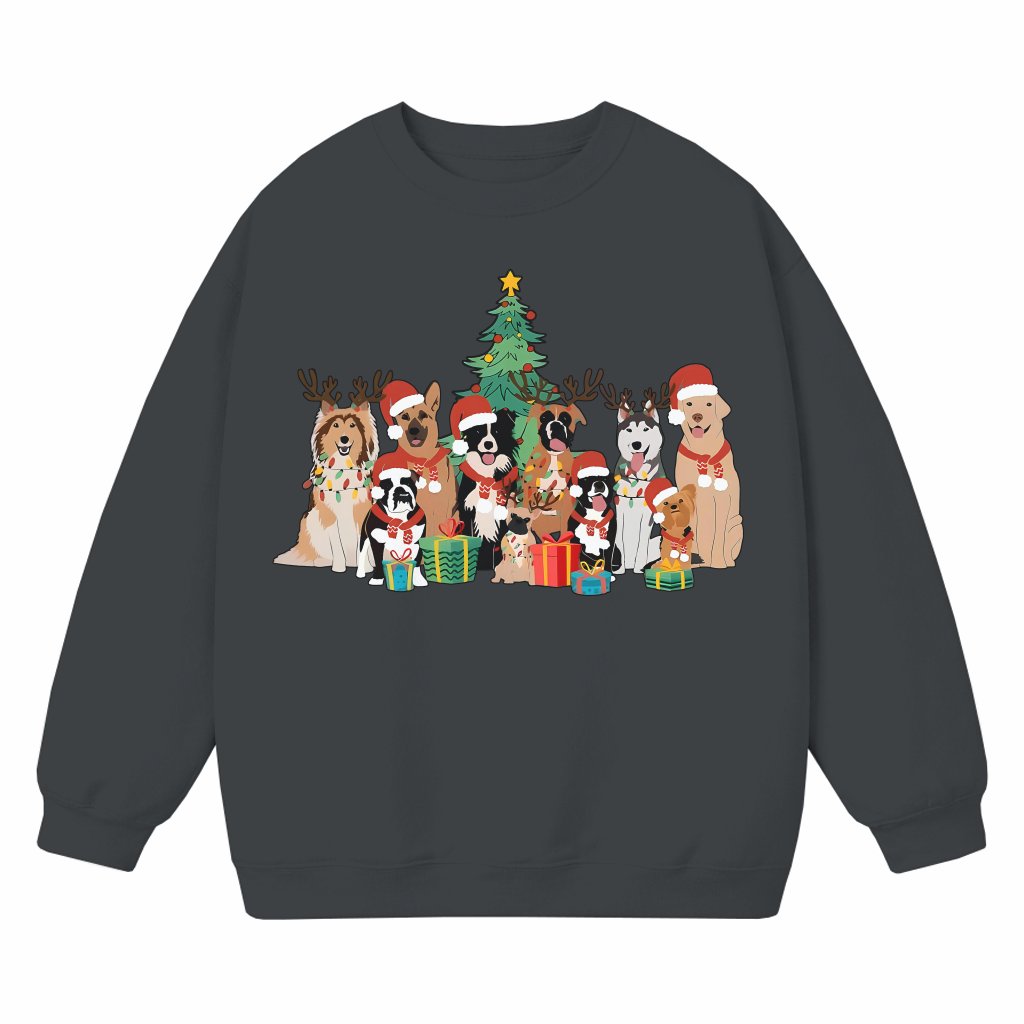 Christmas Dogs Sweatshirt – Christmas Gift for Dog Lover Cute - front view
