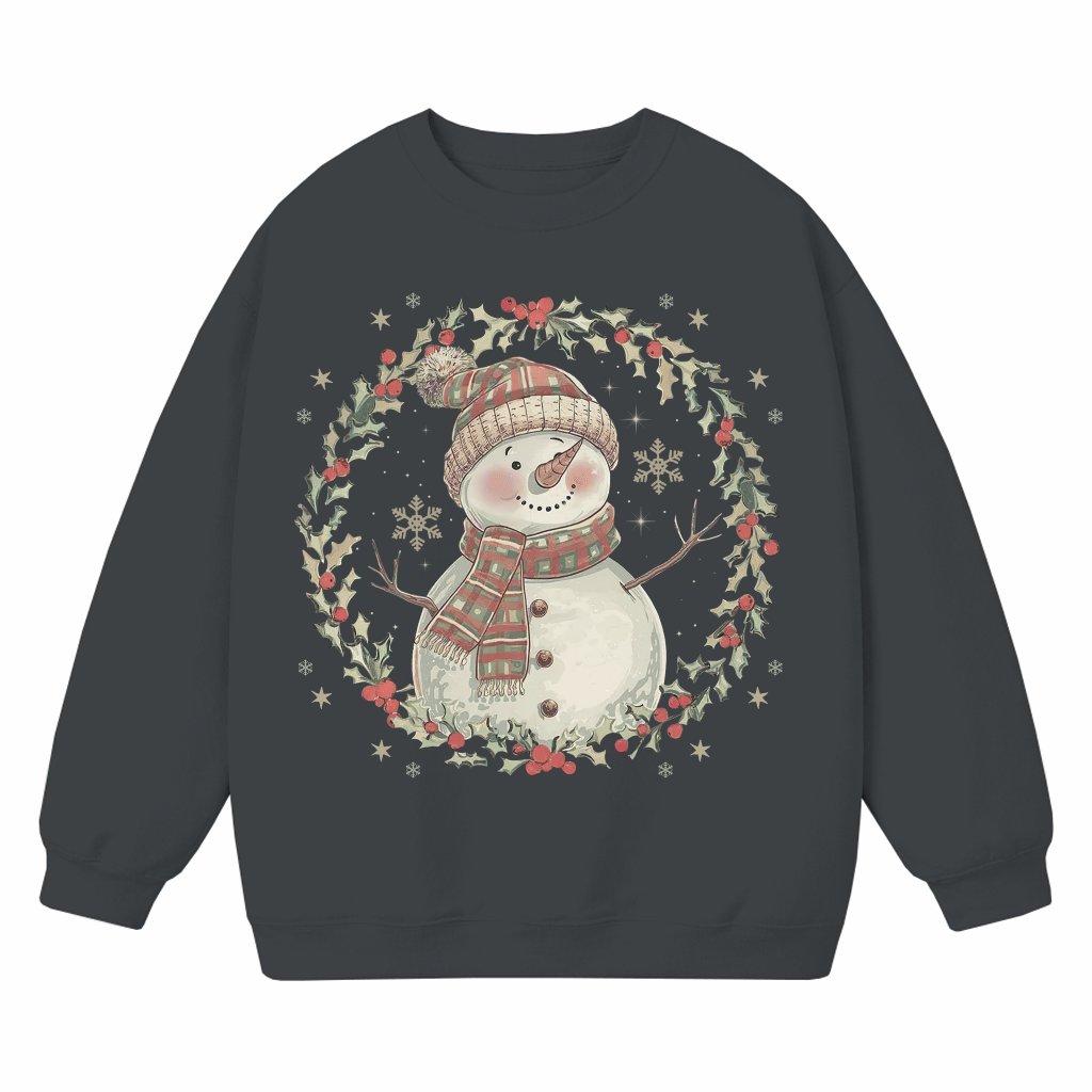 Cute Snowman Sweatshirt – Christmas Gift for Women Festive Crewneck Winter - front view
