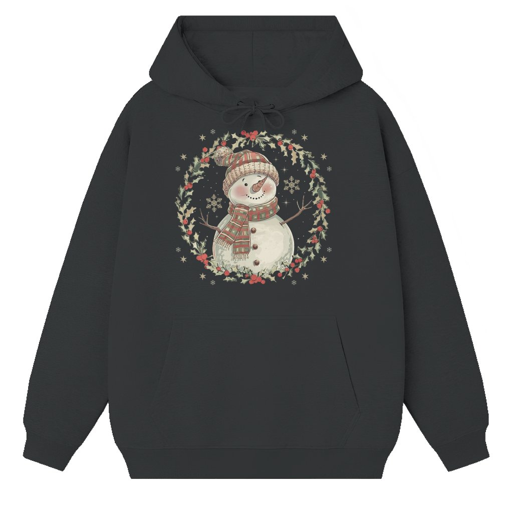 Cute Winter Snowman Hoodie – Christmas Gift for Women Festive - front view