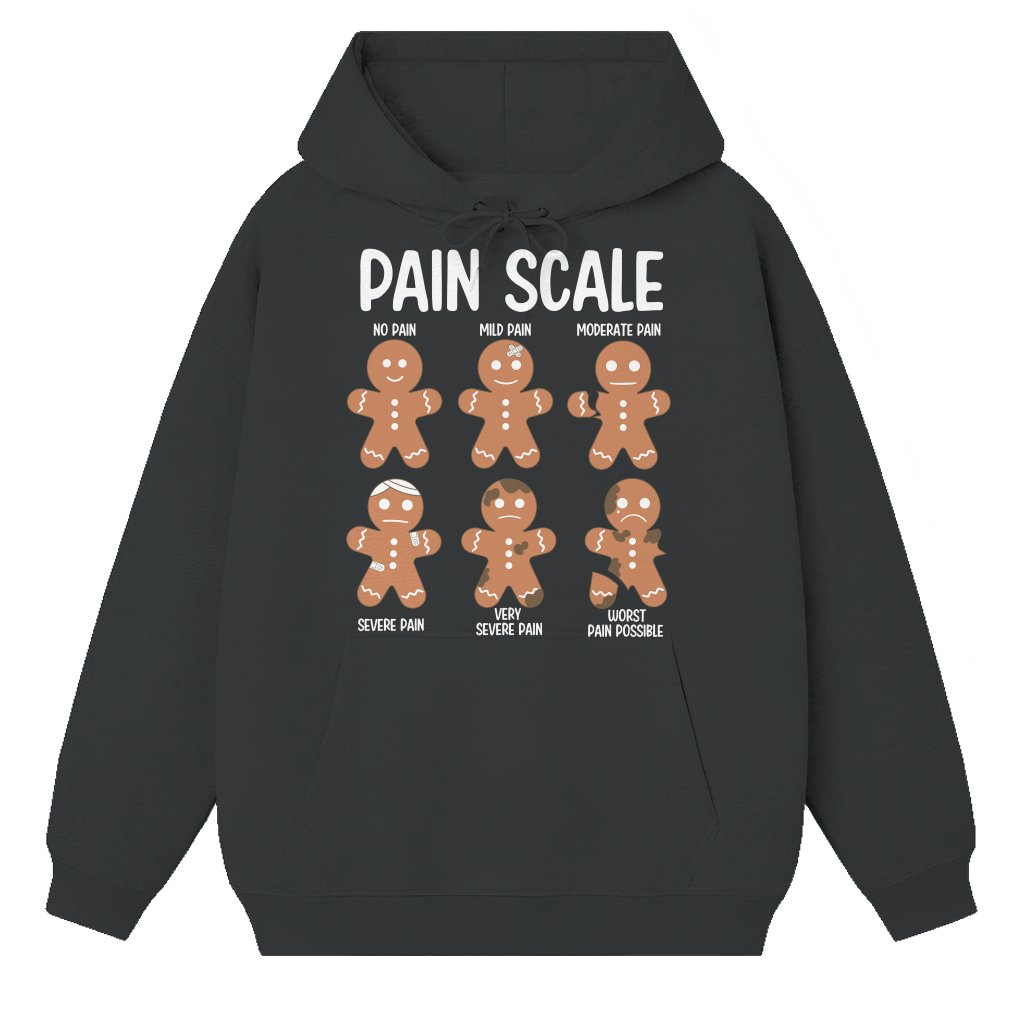 Pain Scale Gingerbread Hoodie – Christmas Gift for Nurses Funny Cookie Lover - front view