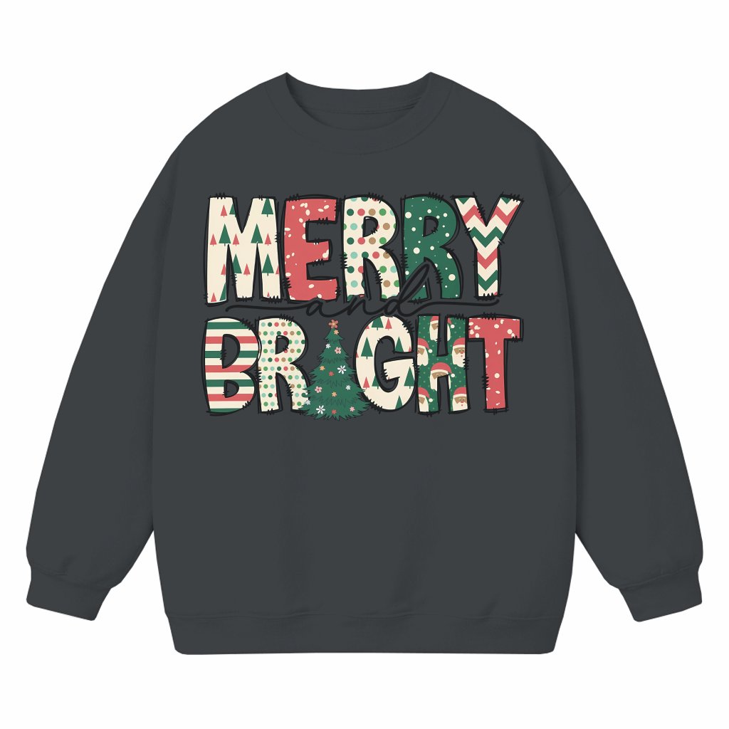 Merry Bright Sweatshirt – Christmas Gift for Women Festive - front view