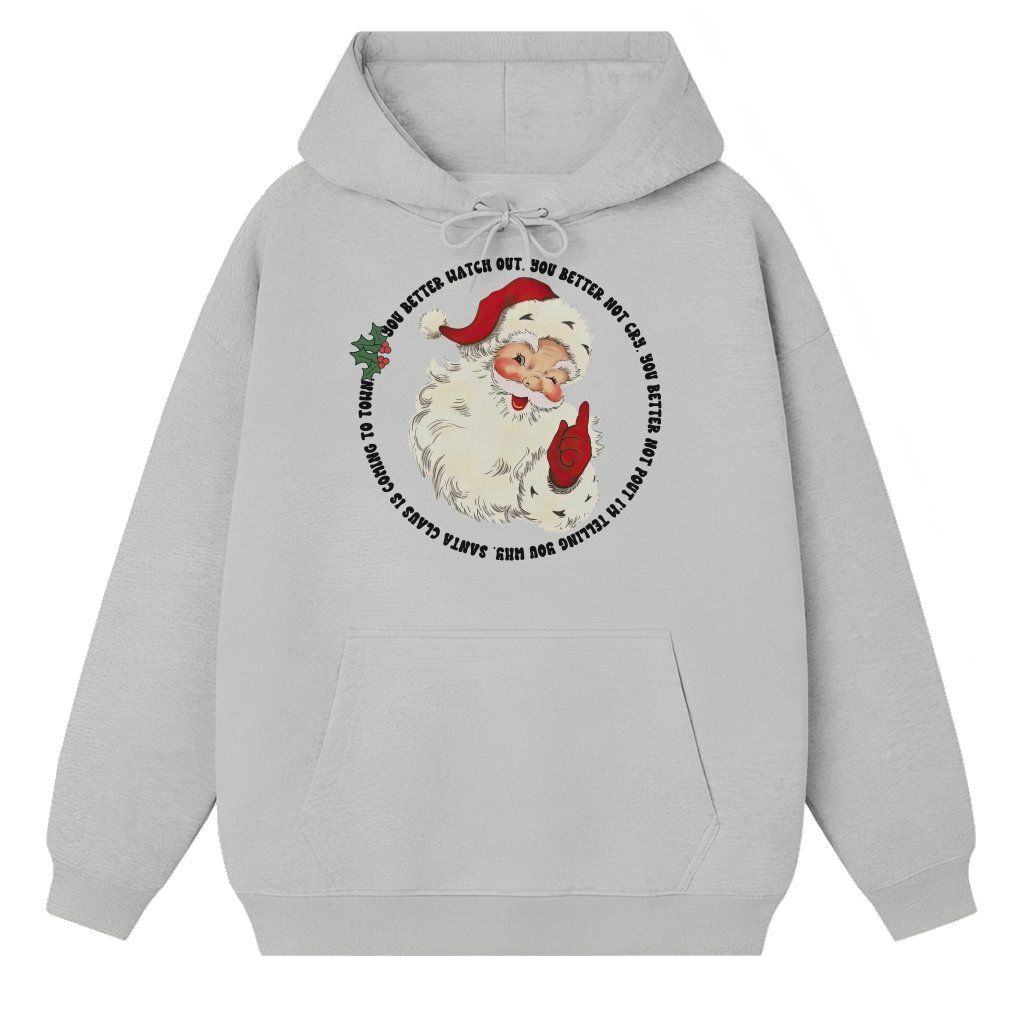 Santa Hoodie – Christmas Gift for Women Vintage Retro - front view