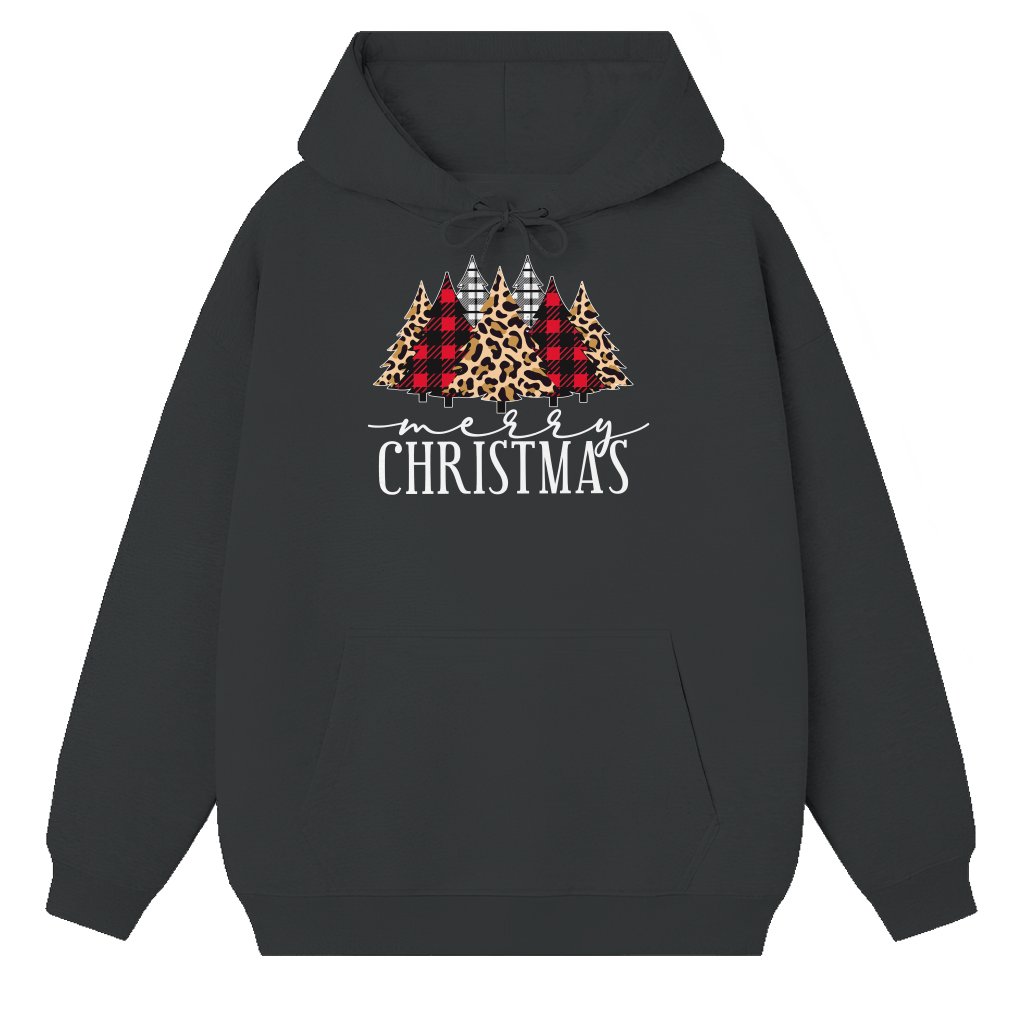 Christmas Tree Letter Print Hoodie – Christmas Gift for Women - front view