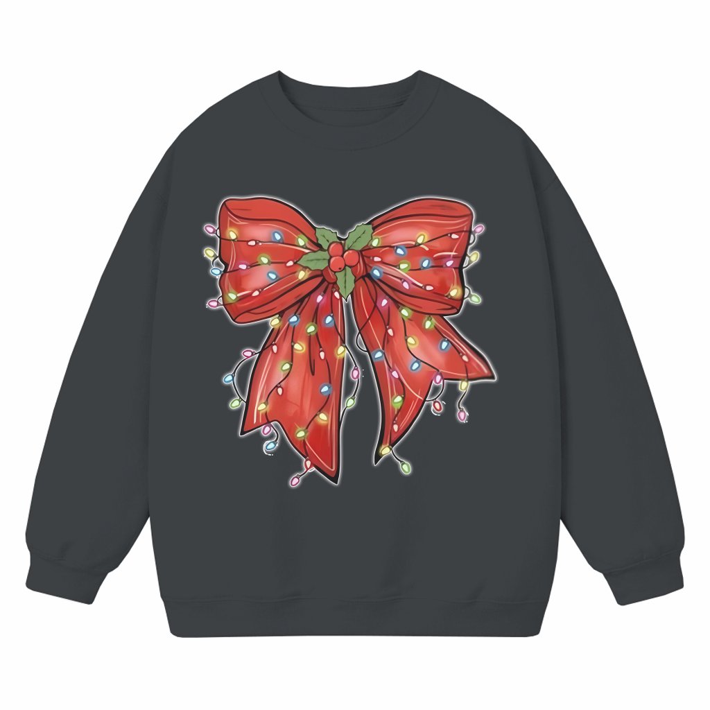 Coquette Bow Sweatshirt – Christmas Gift for Her Cute Trendy - front view