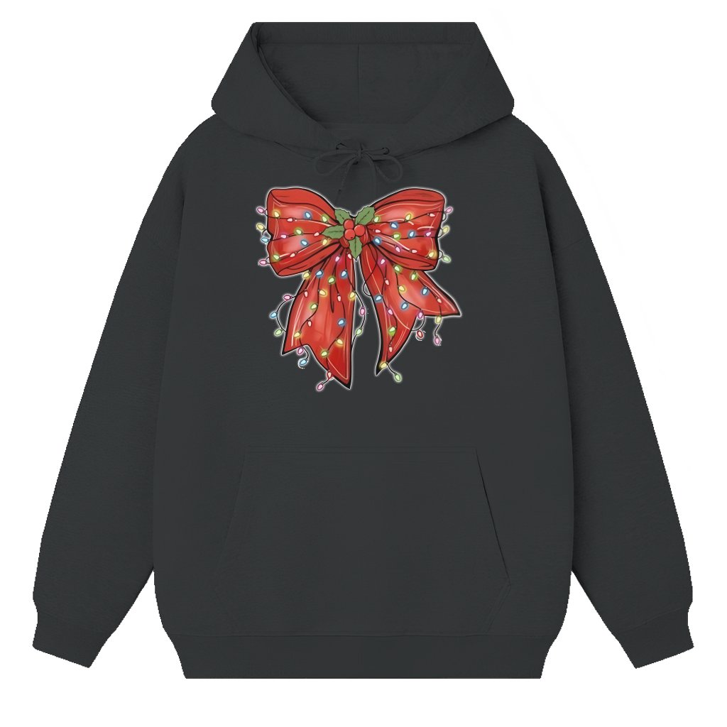 Coquette Bow Hoodie – Christmas Gift for Women Trendy - front view