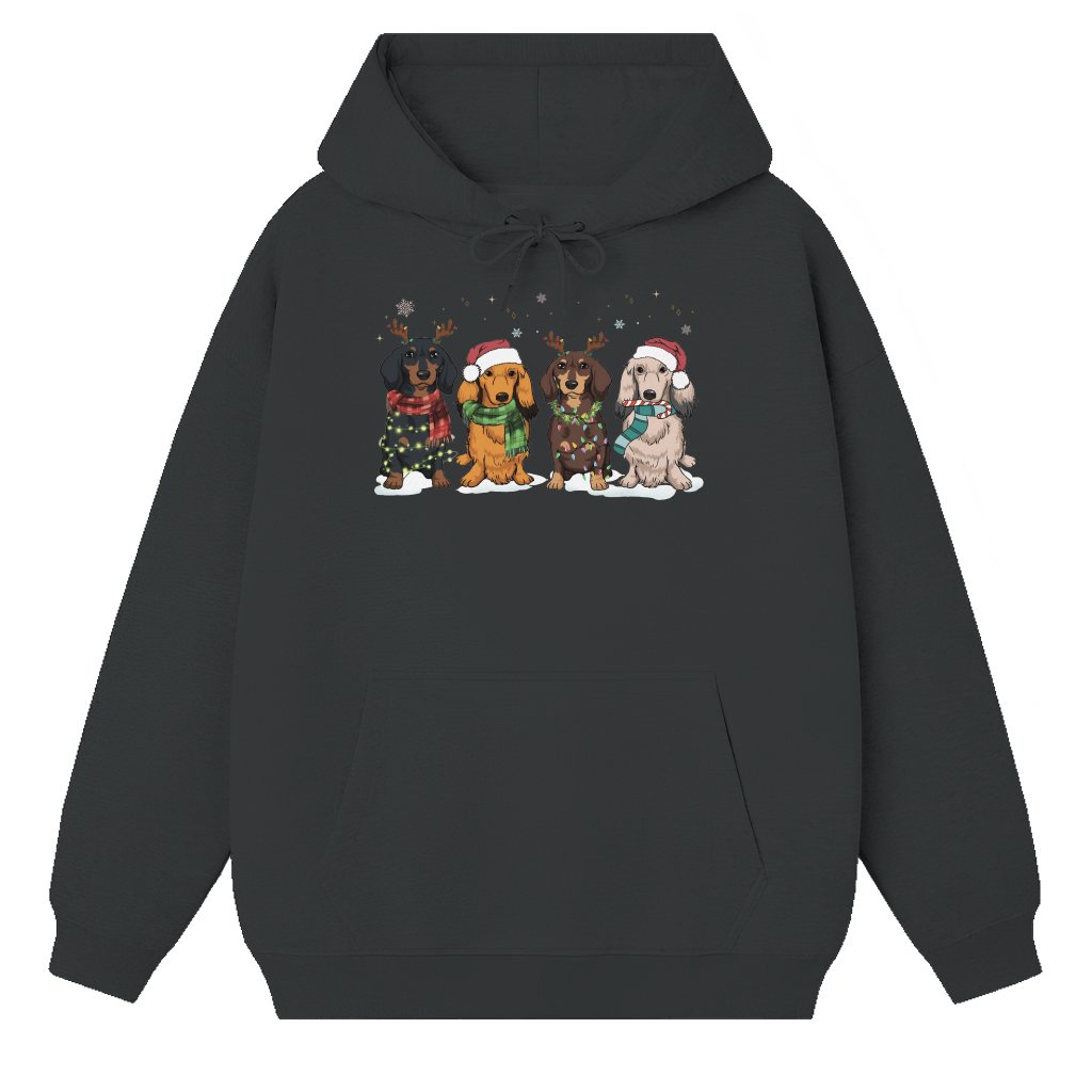 Funny Dachshund Hoodie – Christmas Gift for Dog Lover Her Him - front view