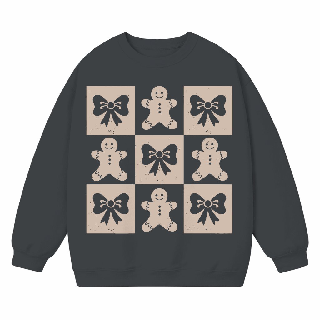 Coquette Gingerbread Man Sweatshirt – Christmas Gift for Her Retro - front view