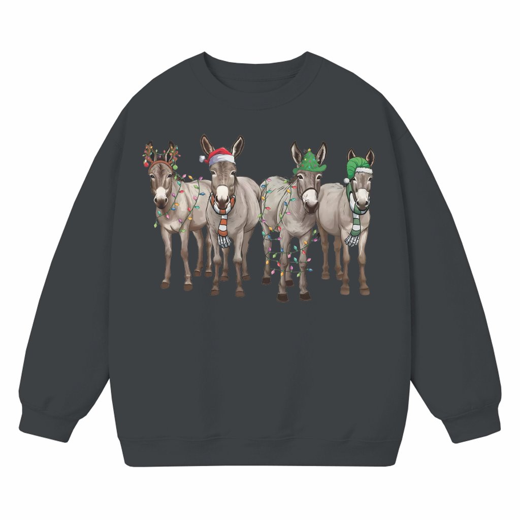 Cute Christmas Donkey Sweatshirt – Funny Christmas Gift for Donkey Lovers - front view