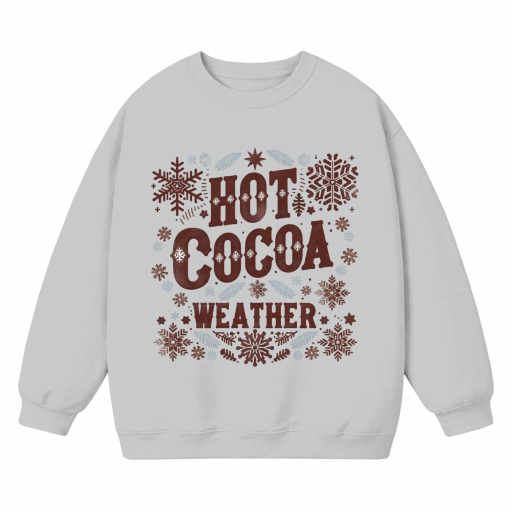 Hot Cocoa Weather Snowflake Cozy Sweatshirt – Christmas Winter Holiday Gift - front view