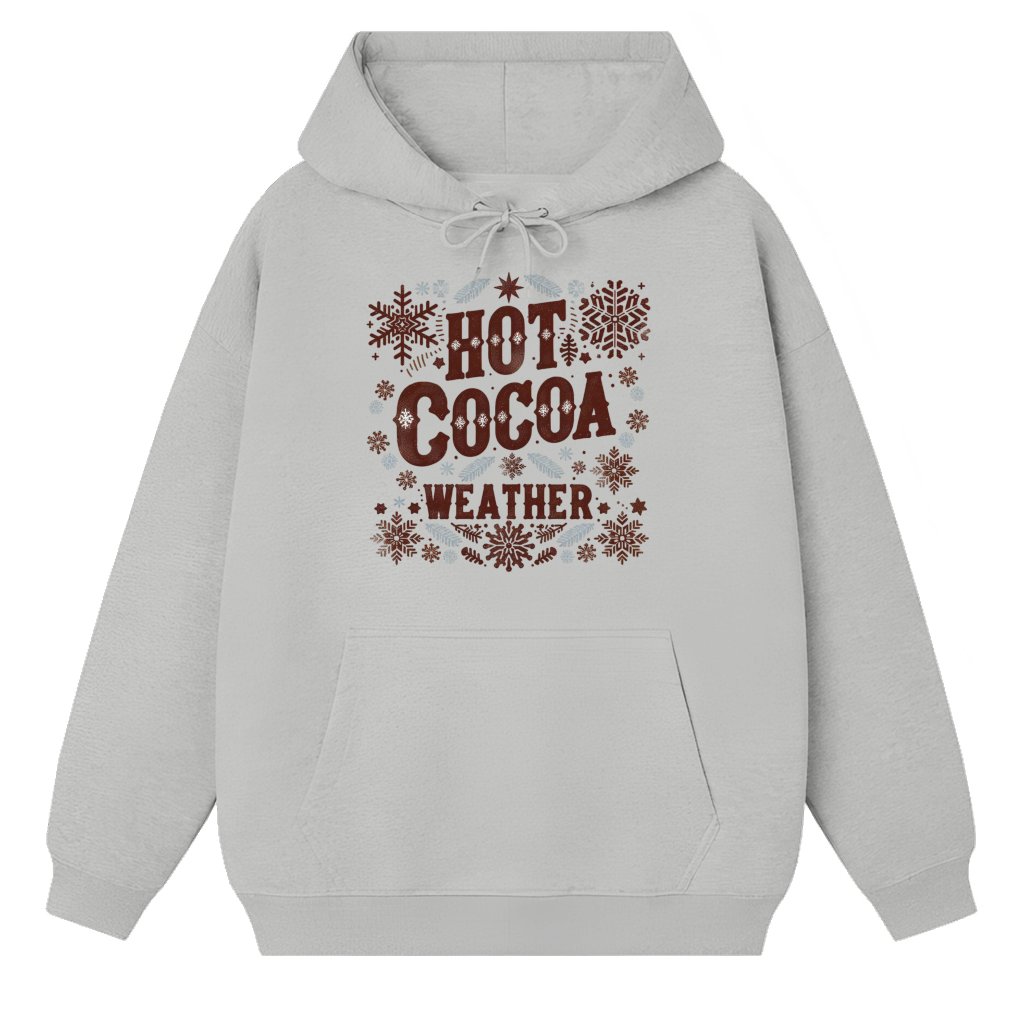 Hot Cocoa Weather Snowflakes Hoodie – Christmas Gift Winter - front view