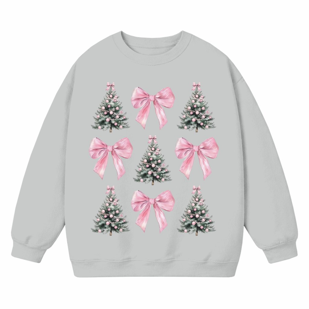 Coquette Bow Sweatshirt – Christmas Gift for Her Cute Girly Trendy - front view