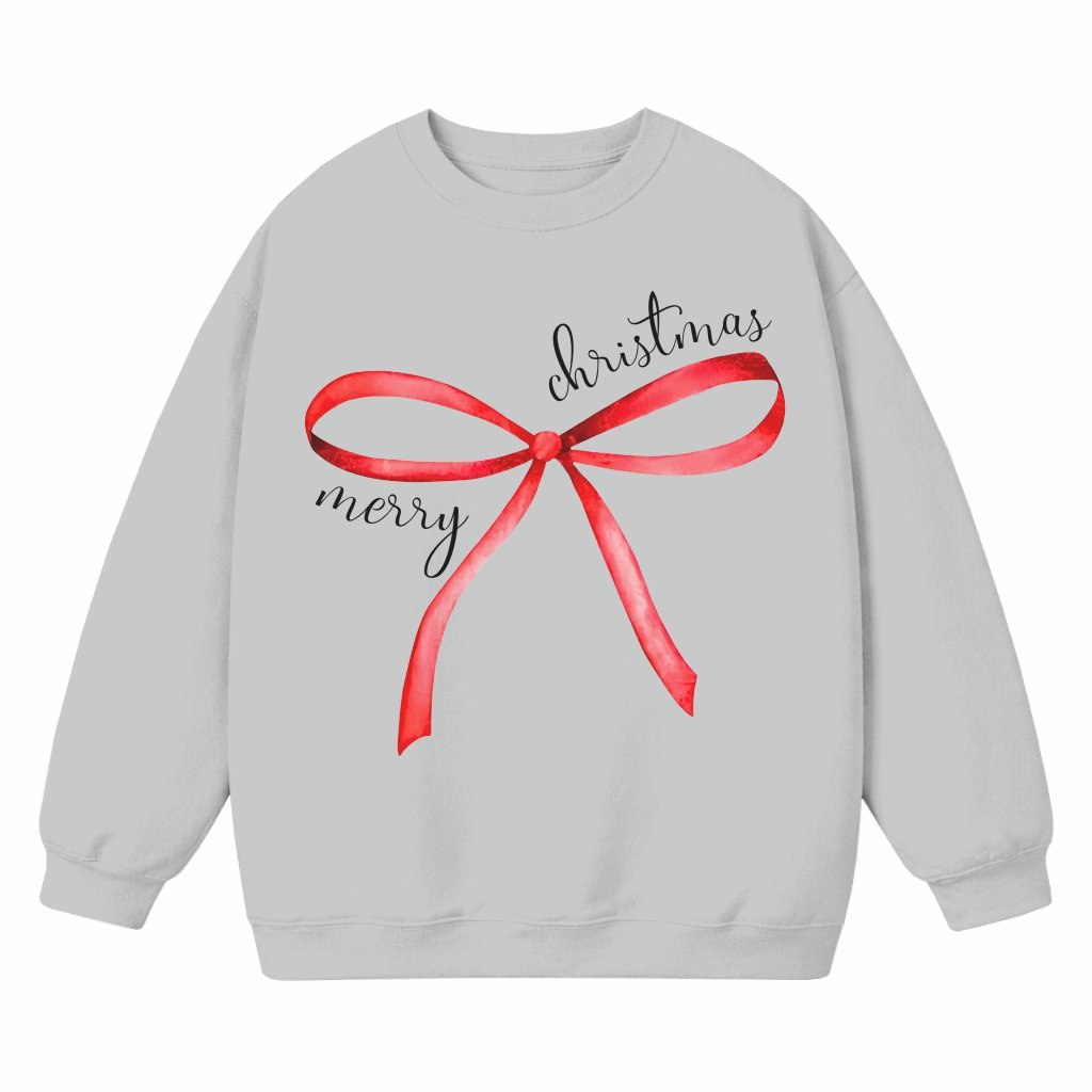 Coquette Red Bow Sweatshirt – Christmas Gift for Her Trendy Festive - front view