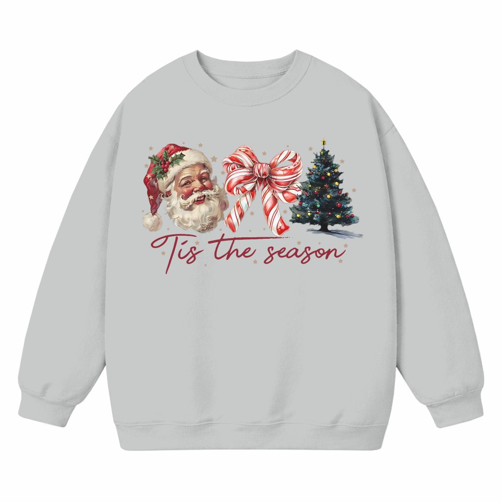 Tis The Season Sweatshirt – Christmas Gift Retro Vintage Santa - front view