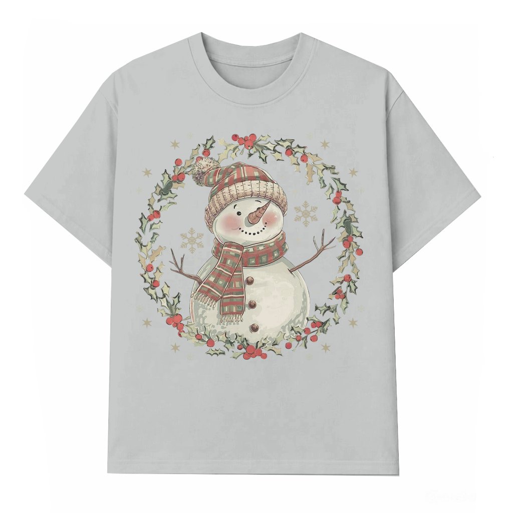 Cute Snowman T-shirt – Christmas Holiday Gift Winter - front view