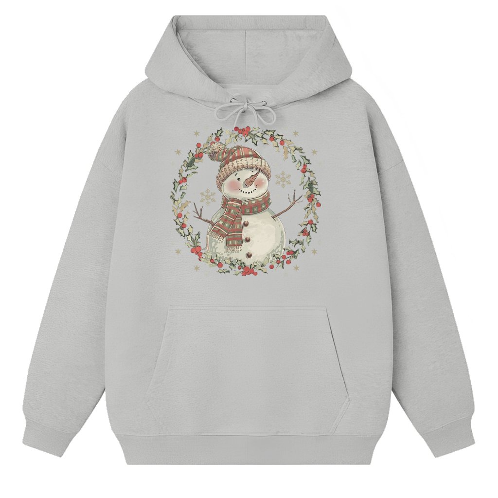 Cute Snowman Hoodie – Christmas Gift for Women Festive - front view