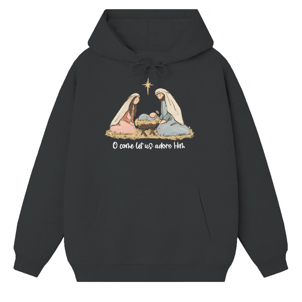 Christian Nativity Scene Hoodie – Christmas Holiday Gift - front view
