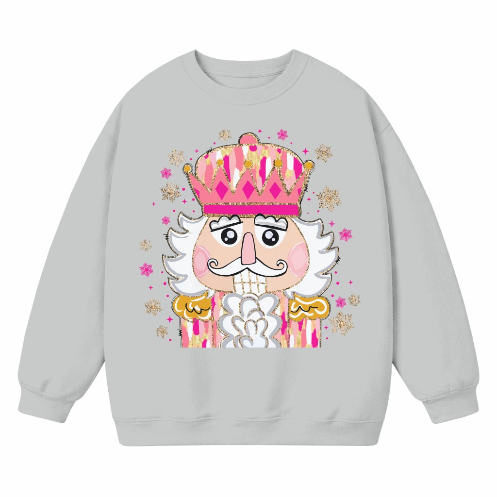 Girly Coquette Nutcracker Sweatshirt – Christmas Gift for Her Glitter - front view