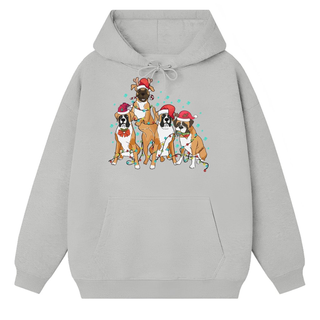 Boxer Dog Hoodie – Christmas Gift for Boxer Lover Mom Funny Cute - front view