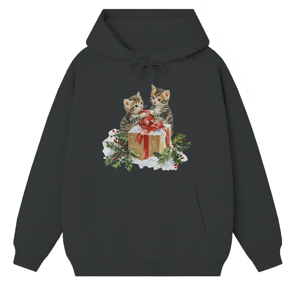 Cute Vintage Kittens Hoodie – Christmas Gift for Cat Lover Cozy - front view