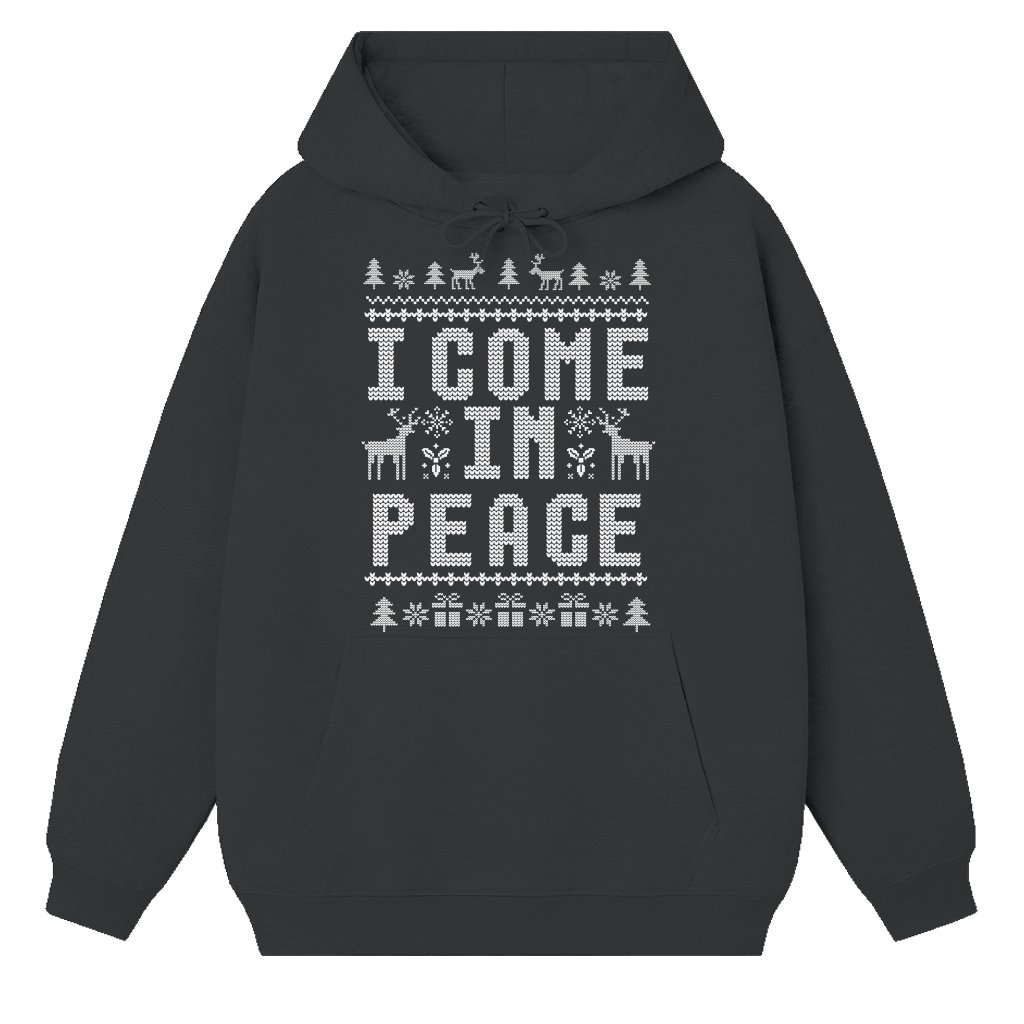 I Come in Peace Hoodie – Funny Ugly Christmas Gift for Couple - front view