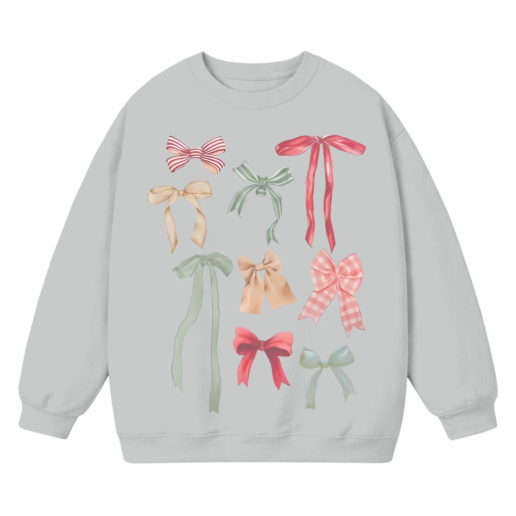 Cute Holiday Bow Sweatshirt – Christmas Gift Classic Crewneck - front view