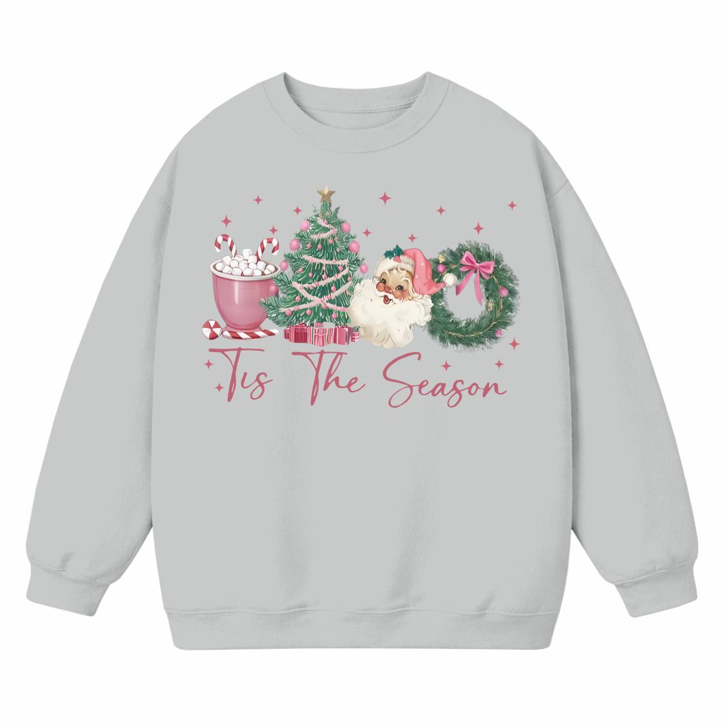 Coquette Bow Sweatshirt – Christmas Retro Girly Gift for Her - front view