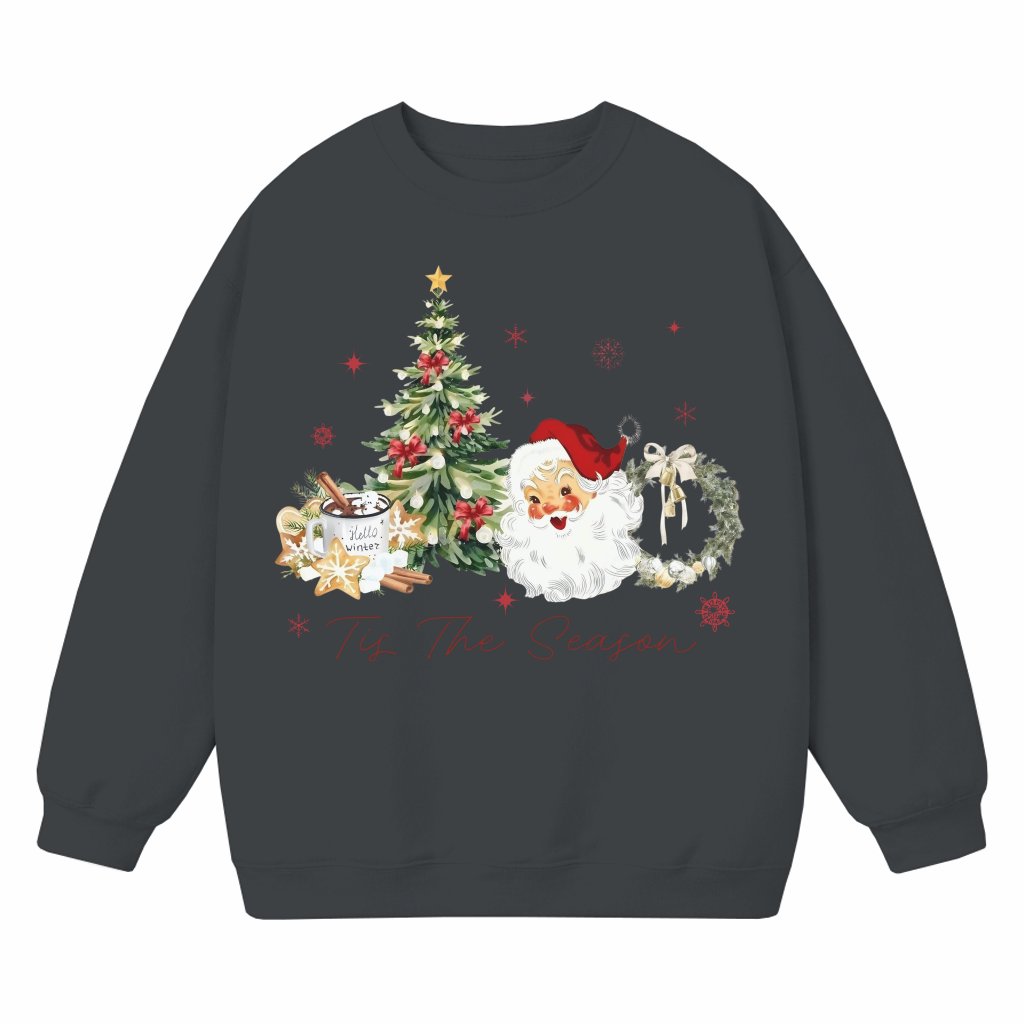 Tis the Season Sweatshirt – Christmas Gift Vintage Retro Coquette Style - front view