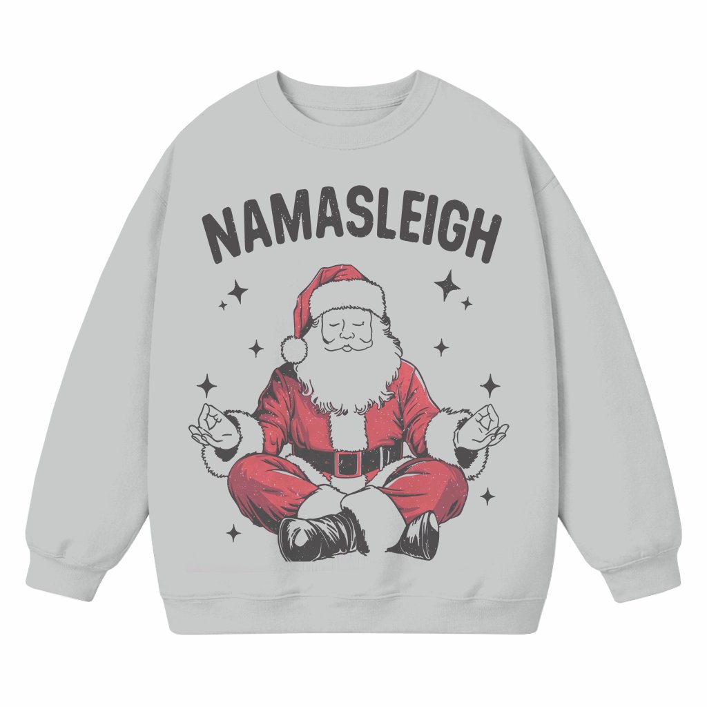 Namasleigh Santa Sweatshirt – Christmas Gift for Yoga Lover Funny - front view