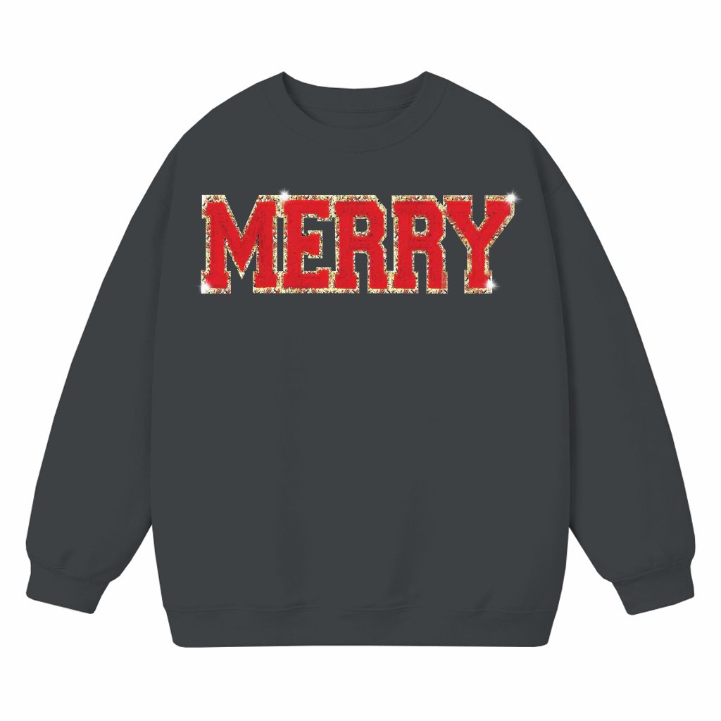 Chenille Patch Sweatshirt – Christmas Holiday Gift Unique - front view