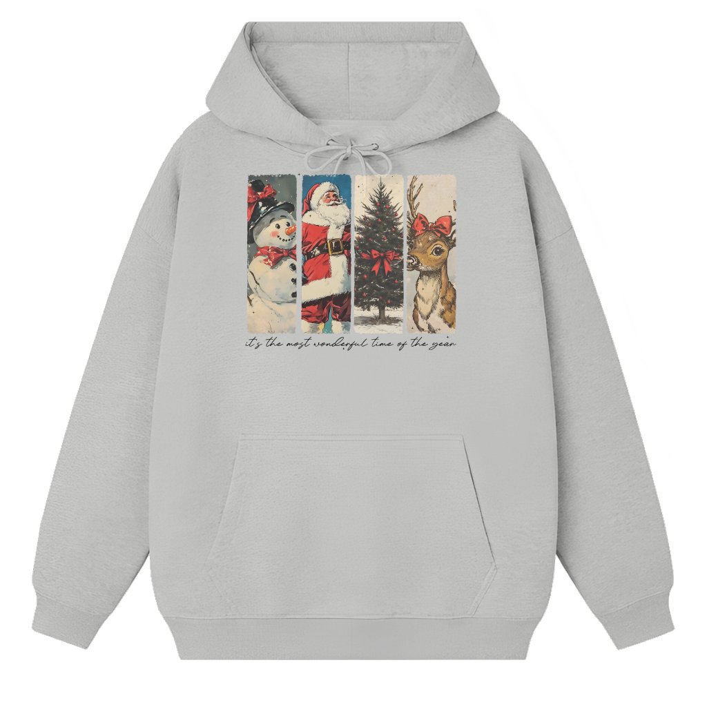 Most Wonderful Time Hoodie – Christmas Gift for Him Her Trendy Festive Winter - front view