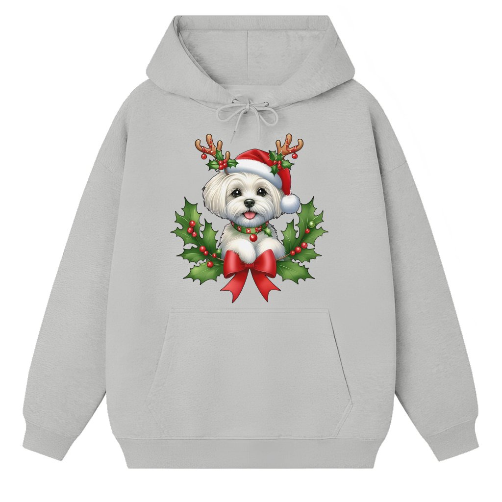 Maltese Dog Hoodie – Christmas Gift for Dog Lovers Cute - front view